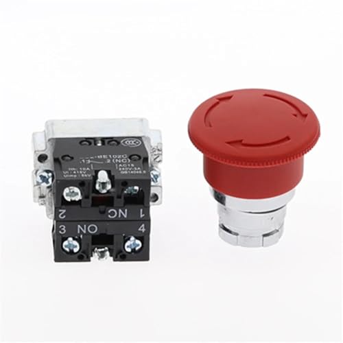 Interrupteur d'arrêt d'urgence XB2-545 rouge type coup de poing 22mm 10A pour circuit