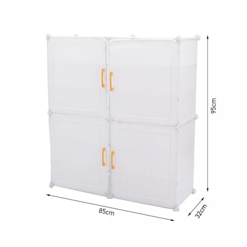 Image of Mevigo Plastic Shoe Rack for Home with Door | 12-Tier Stackable Shoe Organizer | Holds 24 Pairs | Waterproof & Dustproof | DIY Modular Shoe Cabinet | Chappal Slipper Stand for Bedroom, Entryway