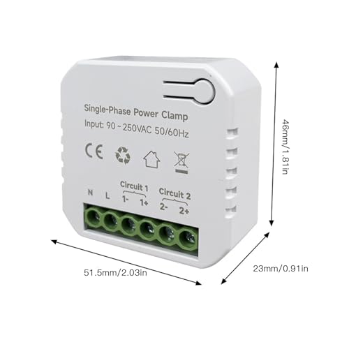 Image of Smart Energy Monitor with 2PCS 120A CT Clamps 90-250VAC Real Time Power Consumption Tracker for Solar Grid Systems Voltage Current Frequency Monitoring