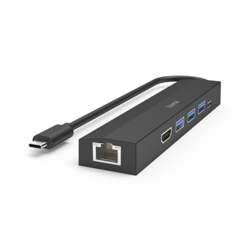 Image of Hama 6-in-1 USB-C Hub with Ultra HD 4K HDMI I 3xUSB-A Gen 3.2 I 1Gbps RJ45 Ethernet (Type C 6 in 1)