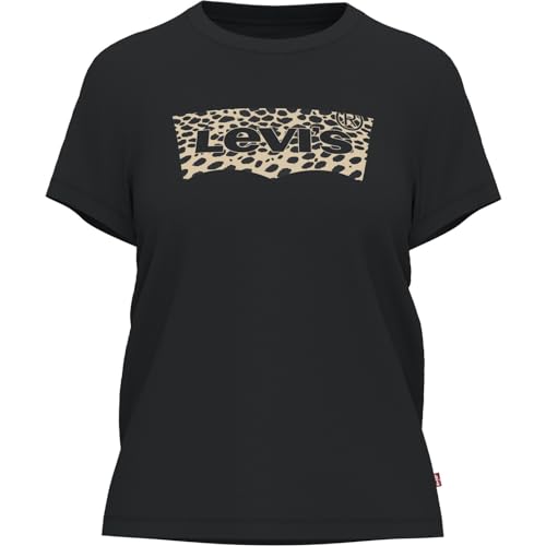 Levi's Femme The Perfect Tee T-Shirt, Batwing Leopard Caviar , M