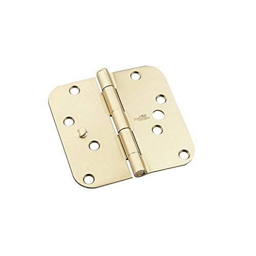 Charnière sécurité carré d'angle 10,2 cm en laiton brillant pour menuiserie
