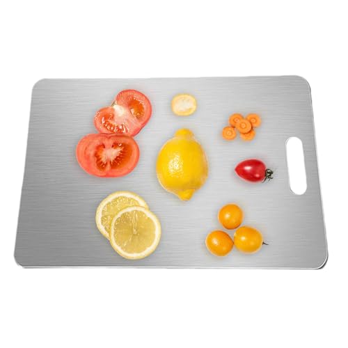 Tabla de cortar de titanio, tabla de cortar de acero inoxidable para cocina, tabla de cortar de acero inoxidable de doble cara de grado alimenticio, tabla de cortar de titanio de alta calidad para