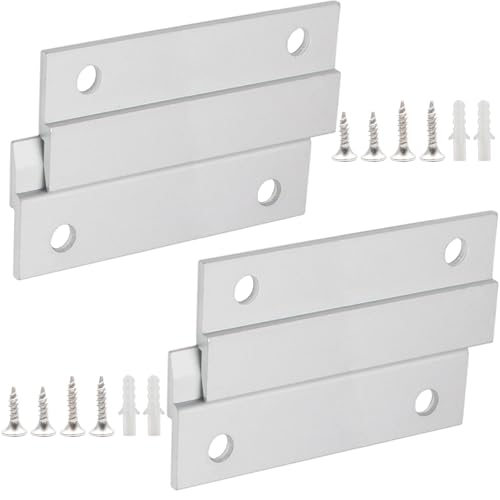 Image of Murtenze 4 Inch French Cleat Picture Hanger Z Hanger, Aluminum Interlocking Wall Mounting Bracket Hardware Kit Z Clips for Hanging Wall Painting, Picture, Whiteboard, Headboard, Artwork (2 Pairs)
