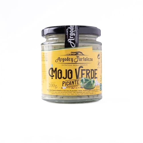 Argodey Fortaleza Mojo Verde Picante 200g - Autentica Salsa Canaria Perfecta y Versatil para Untar con Pan, Tostadas, Arepas, Papas. Sin Conservantes ni Aditivos Artificiales