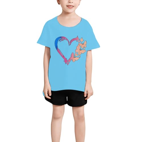 Heart-Shaped Shirts for Girls Boys Kids Summer Loose Short Sleeve Tops Cotton Soft Comfort T Shirt Tops Tee3