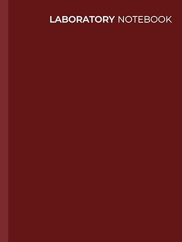 Laboratory Notebook - Large Student Lab Book, 8.25x11 Inch, 5x5 Quad Ruled Graph, 100 Numbered Pages - Hardcover Red