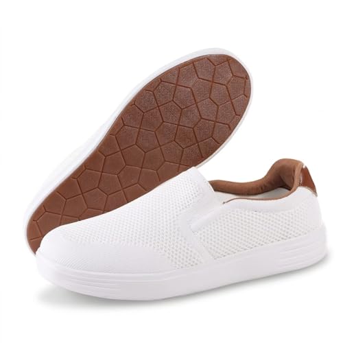 Image of konhill Mens Slip On Loafers Sneakers - Casual Knit Walking Shoes for Men, Lightweight Breathable Memory Foam Boat Shoes, Comfortable Slip-On Driving Loafers for Work Travel Beach