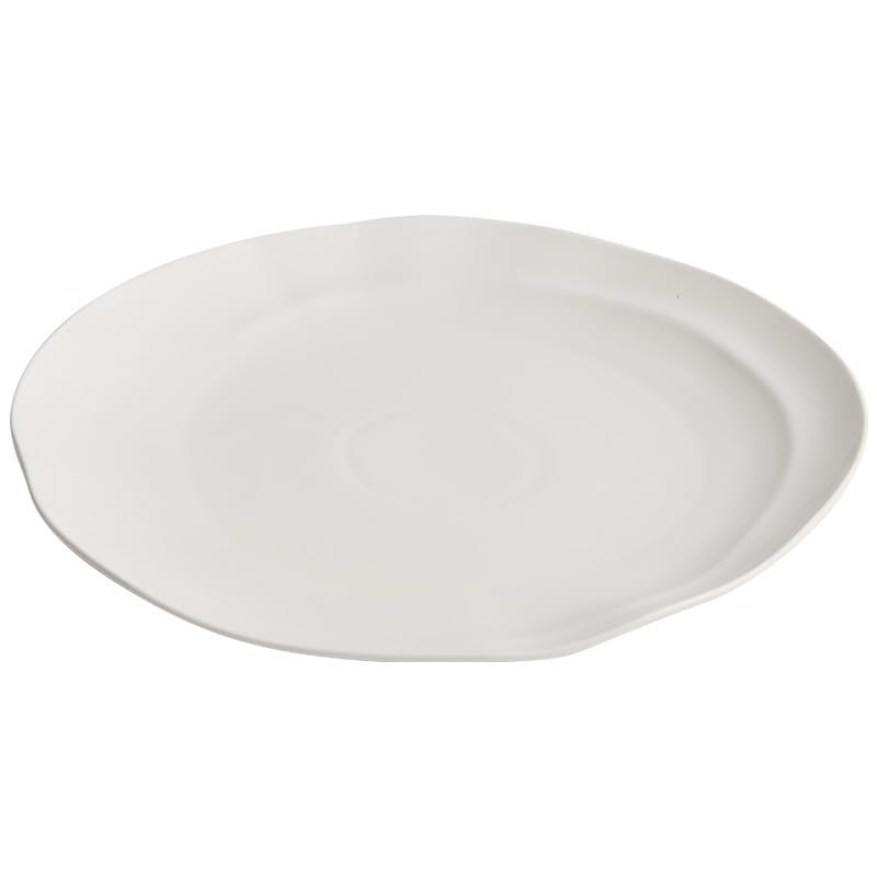 Platos de Cena platear Plana, platear Poco Profundo, hogar, Moderno, Sencillo, Occidental, platear de Carne, platear de Verduras, Hotel, platear Redondo Irregular Platos de Pasta(12-Inch)