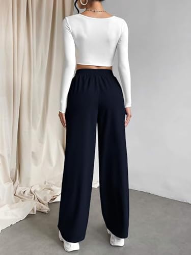 Image of Leriya Fashion High Waist Trousers for Women - Flared Korean Style Formal Pants | Elegant Workwear for Office, College & Events (Available in Plus Size