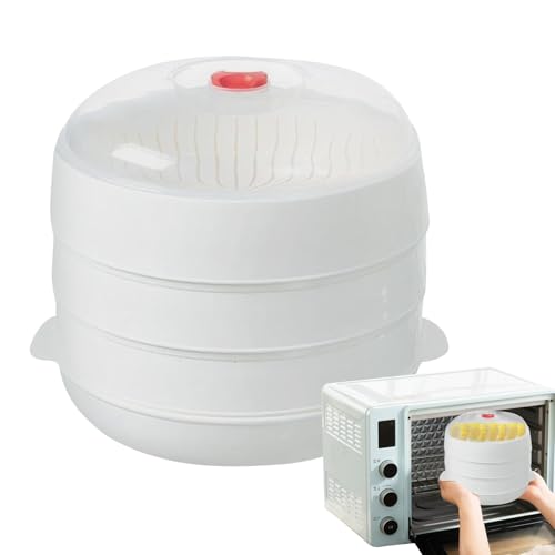 Vaporera para microondas - ollas de cocina, vaporera para verduras con tapa, para calentar comidas de pasta carne tocino de patata de maíz de comida y verduras cesta de