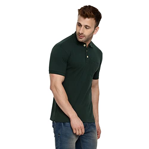 Image of CHKOKKO Men's Polo Cotton Regular Fit Half Sleeves T-Shirt with Pocket
