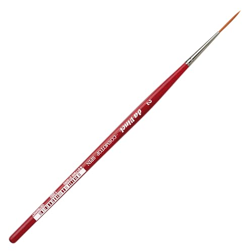 Image of da Vinci Watercolor Series 1280 CosmoTop Spin Paint Brush, Medium Needle-Sharp Liner Synthetic with Red Handle, Size 2