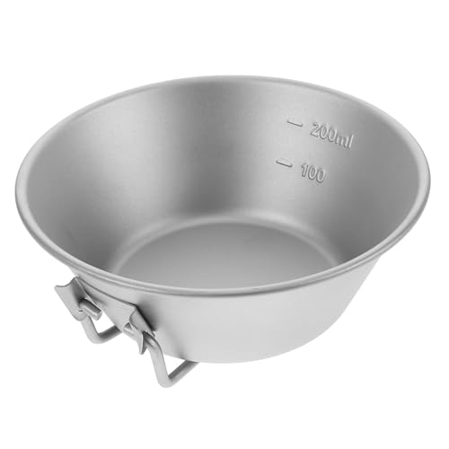 SOLUSTRE Multi-purpose Titanium Camping Bowl Salad Dessert Snack Bowl for Outdoor Activities