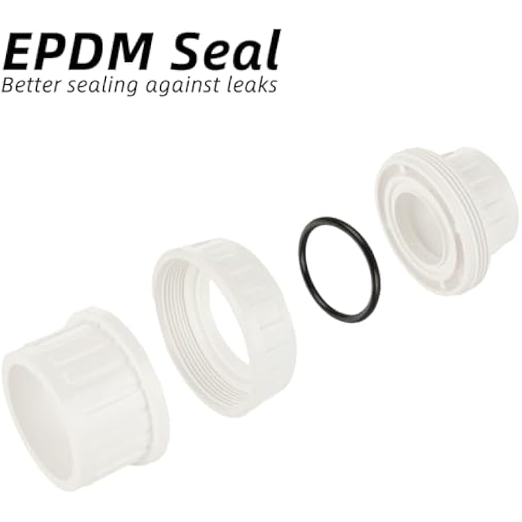 محول تركيب أنبوب توصيل Pvc مقاس 2 بوصة من 4 قطع، حلقة O من Epdm، مقبس إلى مقبس، أبيض