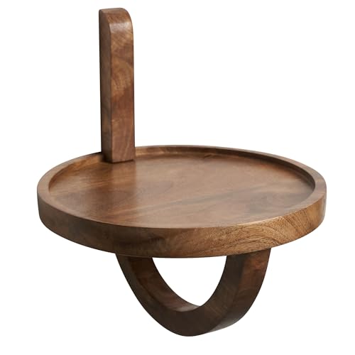 FineBuy Wandregal 30x33x30 cm Mango Massivholz Hängeregal Rund Modern, Design Nachttisch für die Wand, Regal Hängend, Akzentregal Wohnzimmer