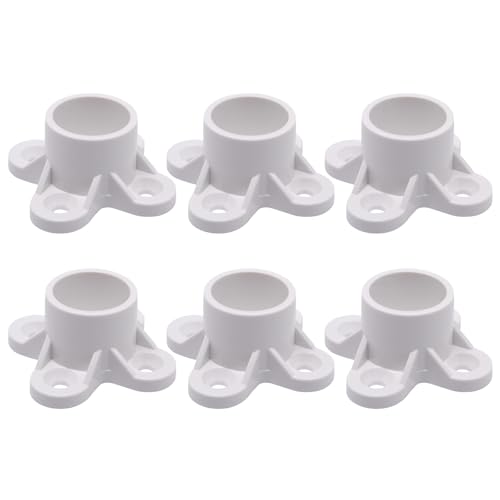 Lot de 6 raccords à bride en PVC solide pour sécuriser les bases de table et les systèmes de stockage artisanaux, bouchons de tuyaux