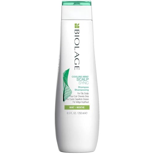 Champú Biolage, limpia y purifica el cuero cabelludo graso, fórmula refrescante con hojas de menta, ScalpSync Cooling Mint, 250 ml