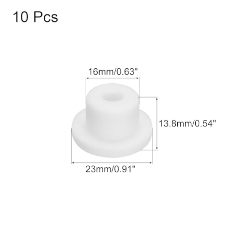 Image of MECCANIXITY High Temp Silicone Plugs, T Shaped, Dia 16mm /0.63 Inch, White, Pack of 10 (OD 23mm /0.91 Inch)