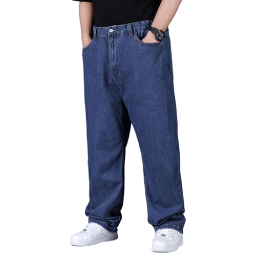 Plus Size Men's Baggy Jeans Relaxed Fit Straight Loose Jean Sweatpants Teen Boys Elastic Waist Pull On Denim Pants