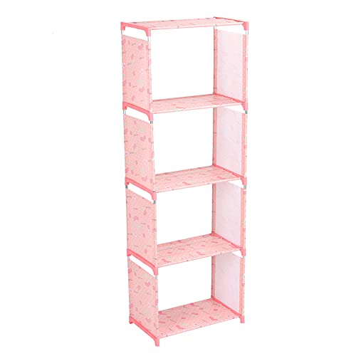 Jwthee Étagère de Rangement pour bibliothèque, étagère de bibliothèque Debout Multicouche, étagère à Livres Portable avec Tissu en Tissu pour Salon,...