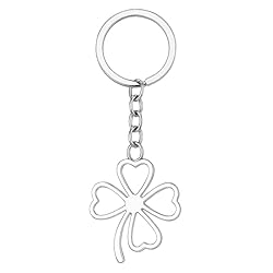 DONWOIE Four-Leaf Clover Keyring – Lucky Keychain Bag Charms with Heart-Shaped Leaf Design, Good Luck Key Rings Gifts for Women and Men