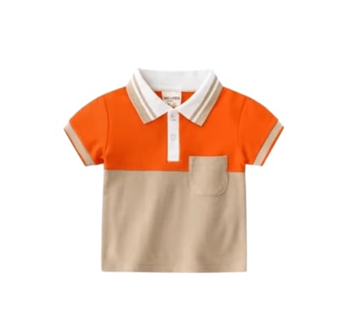 Fashion Polo T-Shirt for Boys Cartoon Pattern 2-6 Years Summer Kids Tops Baby Polo Kids Shirts. (US, Age, 2 Years, Orange)