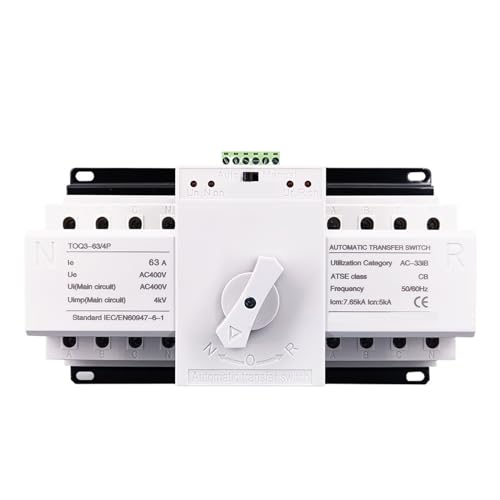 Commutateur de transfert automatique 4P 63A pour un basculement de source triphasé instantané