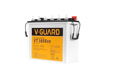 Image of V-Guard VT 165 Eco Inverter Battery |Tubular Technology| High Backup Performance | 152Ah@C20 Capacity | 18 + 18 Month Warranty