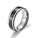 Banemi Jewelry Herren Ring, Hochzeit Ringe Herren Edelstahl Induktionstemperaturmessung Fingerring Größe 57 (18.1)