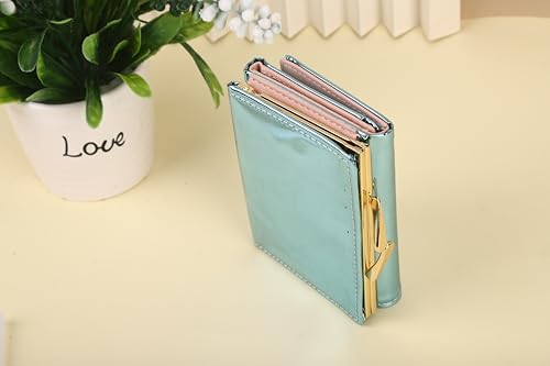 Image of JANKS Small Wallet for Women Mini Laser Card Holder Case Iridescent Holographic Purse with Coin Pocket for Girls Ladies