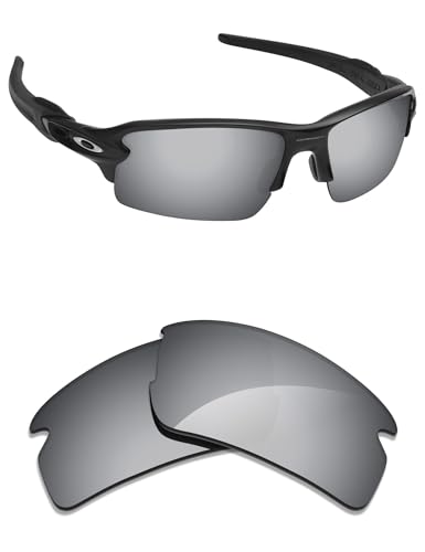 Verres polarisés Oakley Flak 2.0 XL anti-reflet Silver Titanium, optiques de rechange Alphax