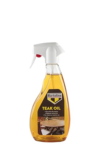 Bartoline Teak Oil Trigger Spray 500ml Deep Penetrating Wood Oil for Outdoor & Indoor Furniture Garden Furniture Hardwood Protection & Teak Care