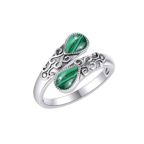 Bague en pierre de lune argent arc-en-ciel ajustable pour femme tendance