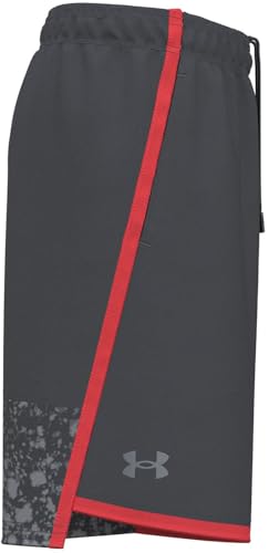Under Armour Kids Stunt 3.0 Printed Shorts (Big Kids) - Pure Polyester Fabric - Encased Elastic Waistband Castlerock/Red Solstice/Steel MD (10-12 Big Kid) One Size4