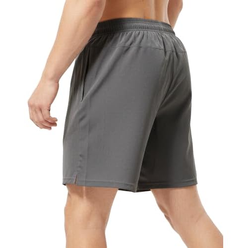 7 Inch Men Swim Trunks Gym Shorts with Mesh Liner Zipper Pocket Quick Dry Breathable for Workout Runing Beach Pool Small Solid Aqua