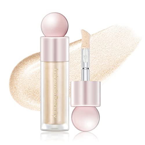 Befivecok Liquid Highlighter Makeup, Natural Silky Shimmer Finish Liquid Face Highlighter, Highly Pigmented, Long Lasting, Lightweight, Blendable, Soft Cream Highlighter For Face, 0.25Fl.oz (#01 White Gold Shimmer) #TOP9