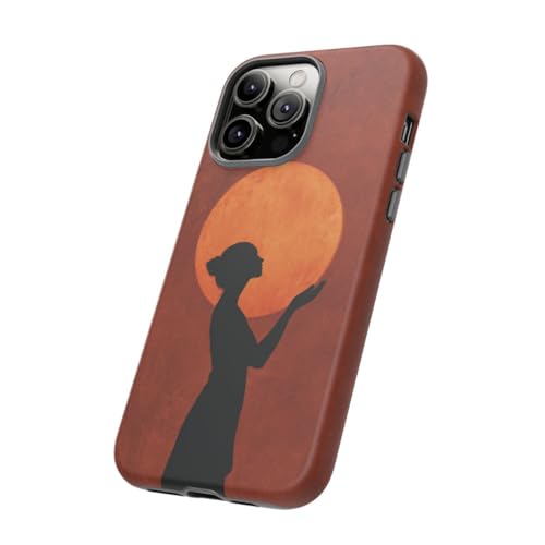 Coque iPhone 14 Pro Max silhouette de femme marron pour le quotidien