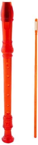 D'Luca MR-100-OR Student 3 Piece Recorder Flute, Orange