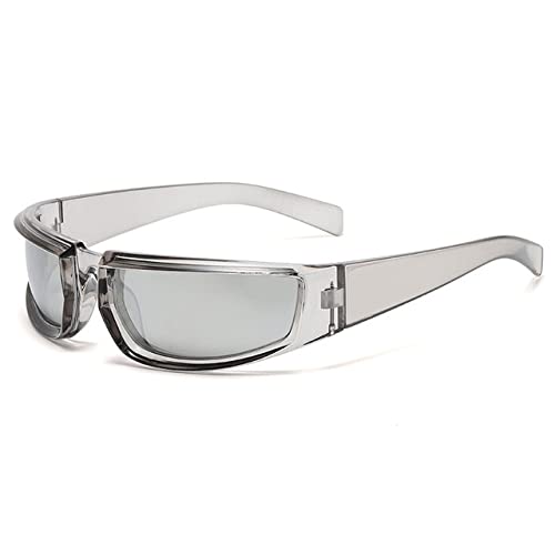 Lunettes de soleil de sport punk UV400 avec verres miroirs colorés unisexes