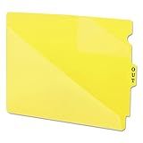 Smead End Tab Poly Out Guide, Two-Pocket Style, Center Position Tab, Extra Wide Letter Size, Yellow, 50 per Box (61966)