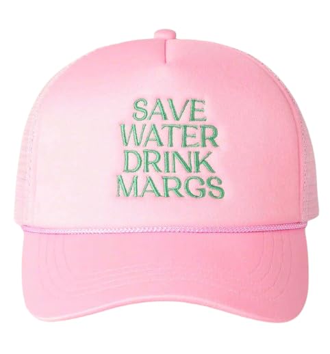 Save Water Drink Margs Trucker Hat | Margarita Tequila Drinking Hat | Foam Snapback Hat for Men & Women (US, Alpha, One Size, White)