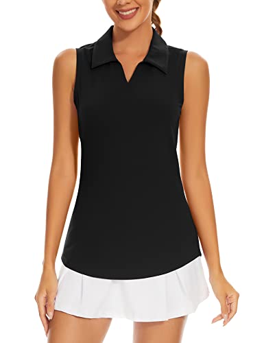 Ivicoer Womens Golf Shirt Polo Short Sleeve,Sleeveless,Long Sleeve Tennis Collared Top Athletic Clothes for Ladies