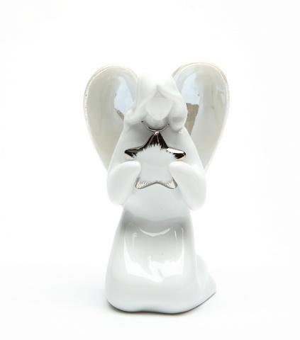3.5 Inch White "Hold on to Your Dreams" Angel Holding Star Figurine