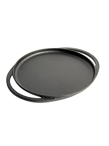 Image of Meyer Pre-Seasoned Cast Iron Flat Dosa /Roti /Chapati Tawa Pan with 2 Side Handle, Dosa Kallu, Iron Tawa Big Size | Gas and Induction Compatible | 30cm, Black