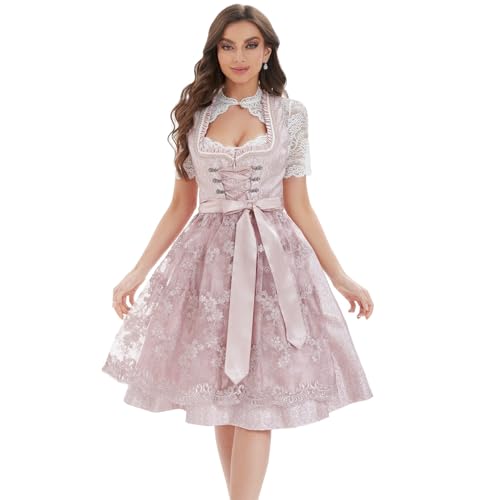 Goxozzy Dirndl Damen, Dirndl, Dirndl Für Damen, Dirndl Damen Midi,Klassisch Elegantes Dirndl Damen...