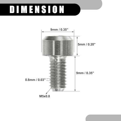 Image of 4 Pcs M5x9mm Universal Titanium Bolt - Bicycle Motorcycle - Titanium Stem Bolts Stronger - Titanium Alloy Silver Tone