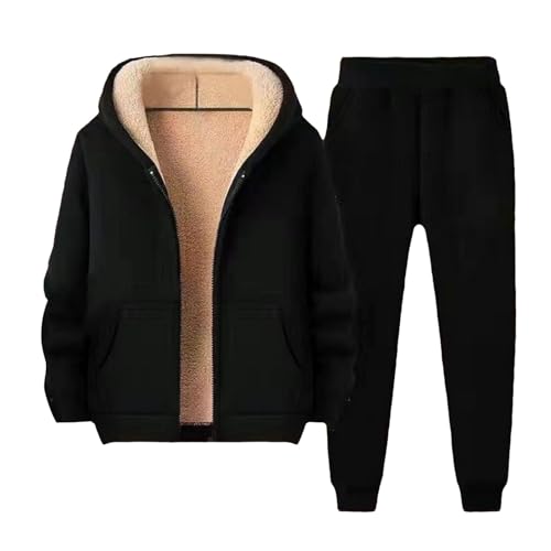 Survêtement homme doublée l'hiver en polaire isolante et pantalon coupe droite