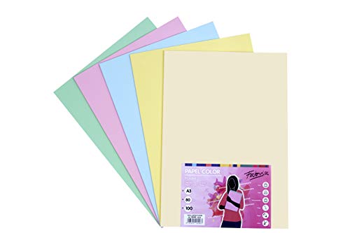 OFITURIA FAB-16248 Pack 100 Hojas Colores Suaves