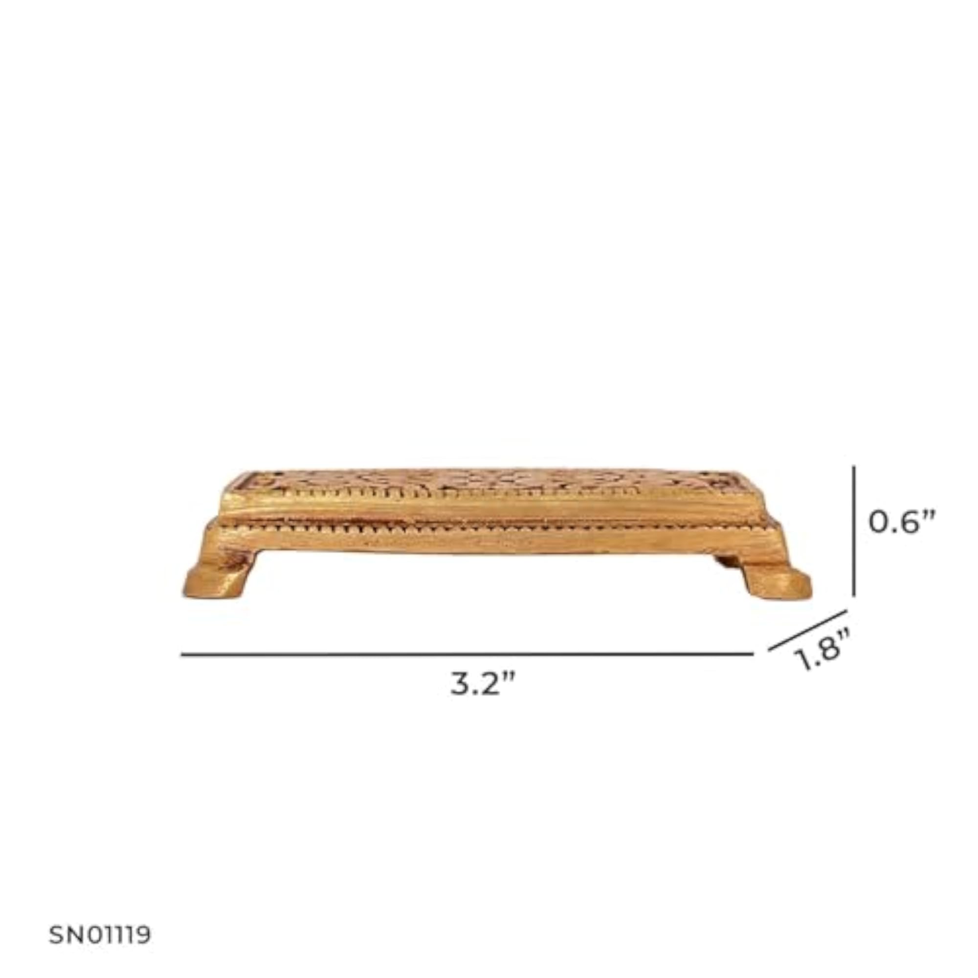 Handcrafted Brass Rectangular Pooja Table